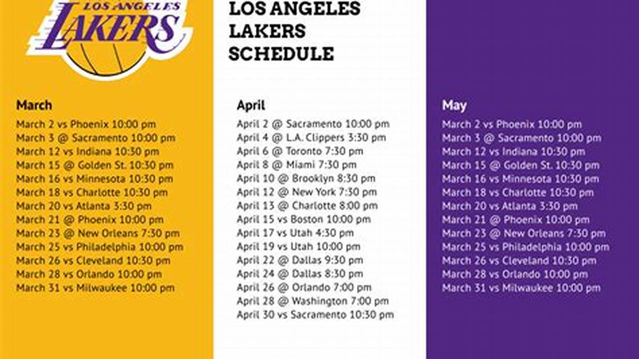 Lakers Google Calendar