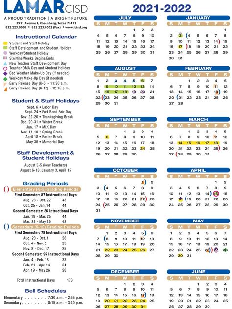Lamar Lcisd Calendar