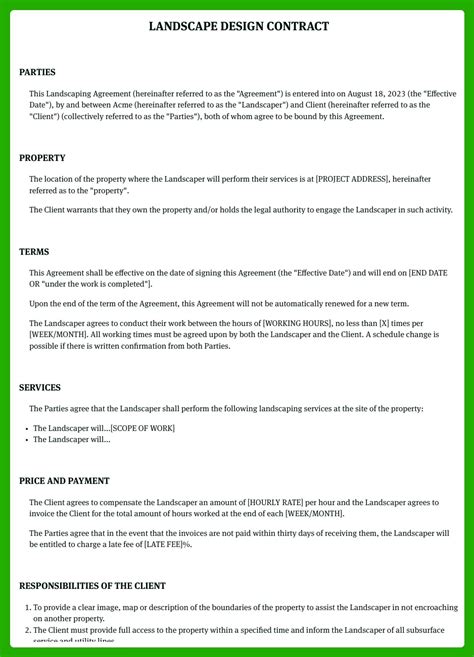 Landscape Architect Contract