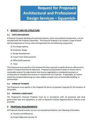 Landscape Architect Fee Proposal