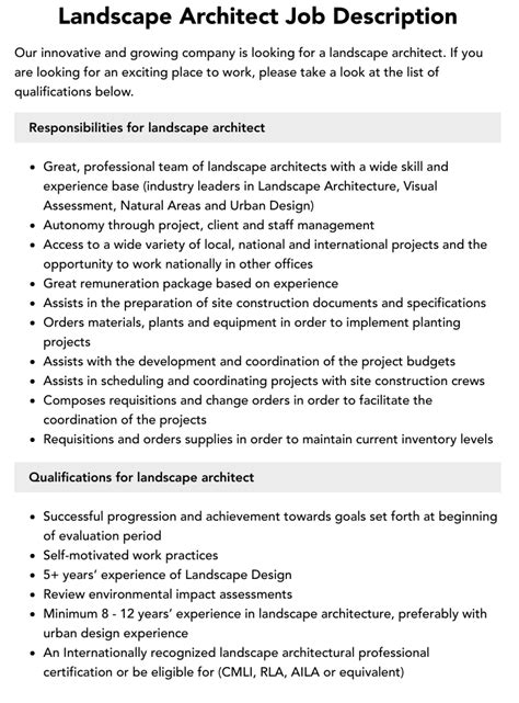 Landscape Architect Job Openings