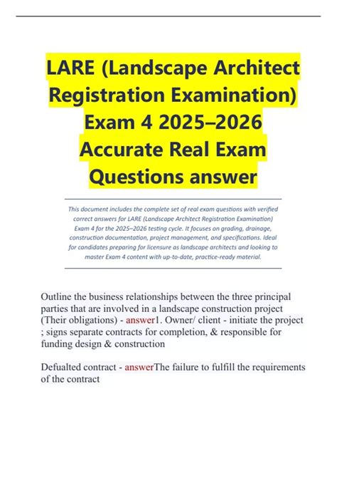 Landscape Architect Registration Exam