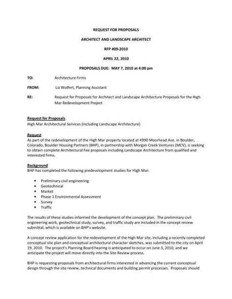 Landscape Architect Rfp