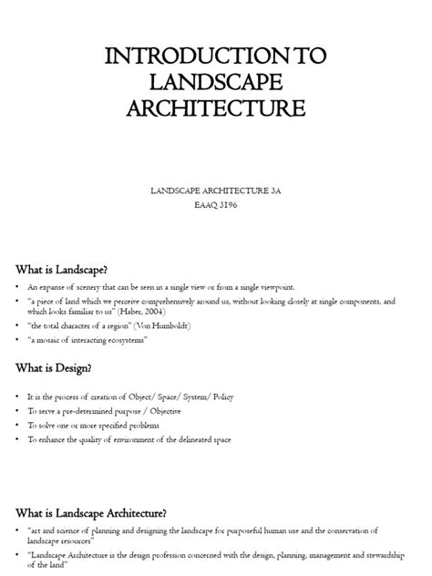 Landscape Architecture An Introduction Pdf