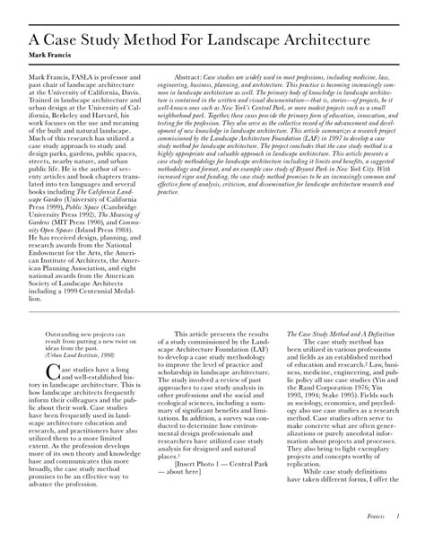 Landscape Architecture Case Study Pdf