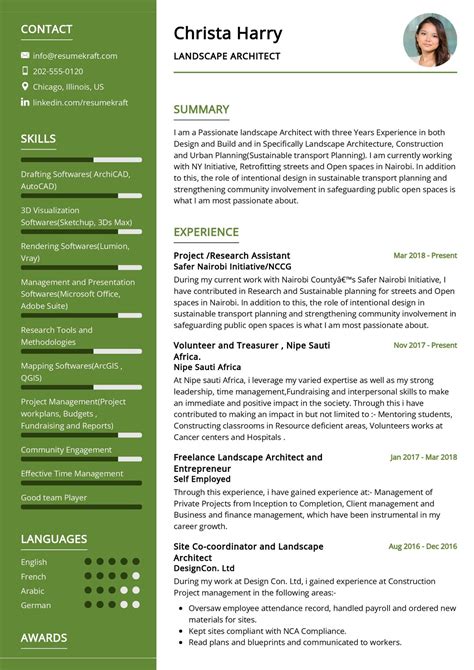 Landscape Architecture Cv Examples