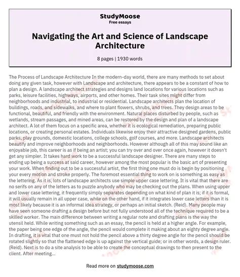 Landscape Architecture Essay