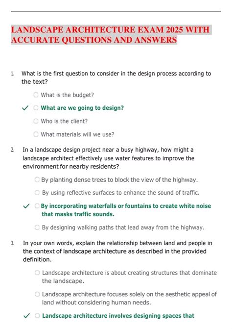 Landscape Architecture Exam