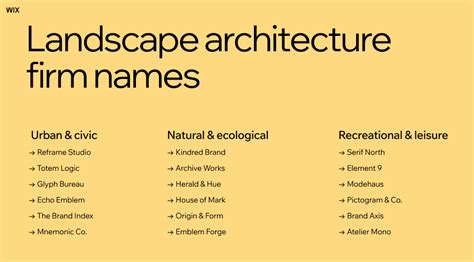 Landscape Architecture Firm Names