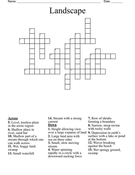 Landscape Artist Crossword