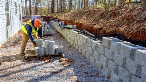 Landscape Block Wall Installation