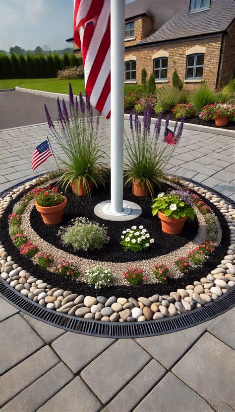 Landscape Design Around Flagpole
