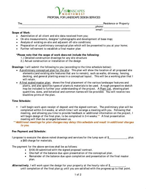 Landscape Design Contract Sample