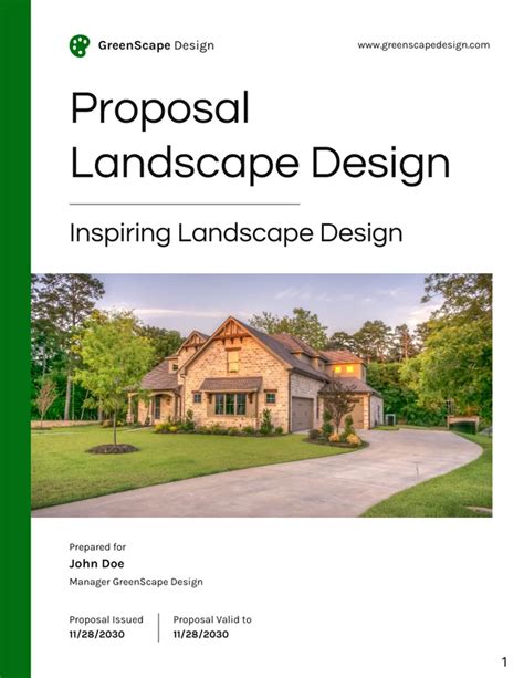 Landscape Design Fee Proposal Sample