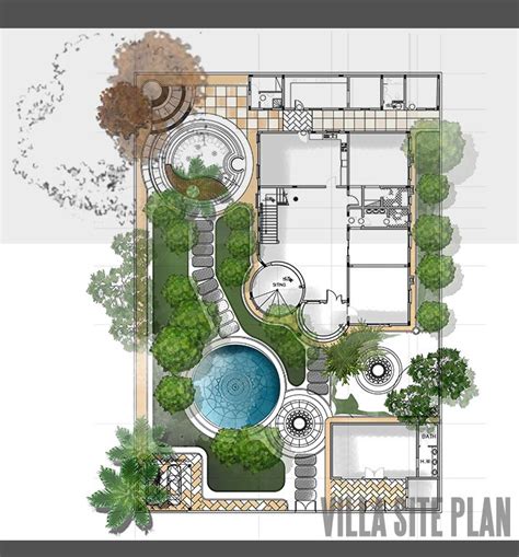 Landscape Design For Villa Dwg