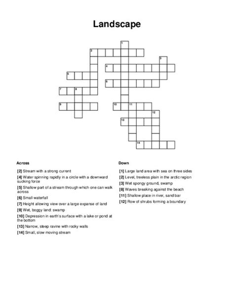 Landscape Design Introduction Crossword