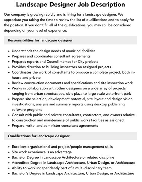Landscape Designer Job Openings