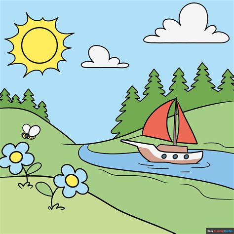 Landscape Drawing For Kids