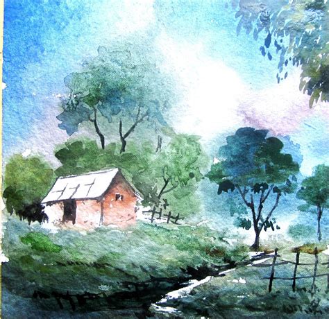 Landscape Drawing In Watercolor
