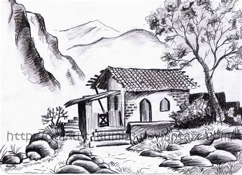 Landscape Drawing Of A House