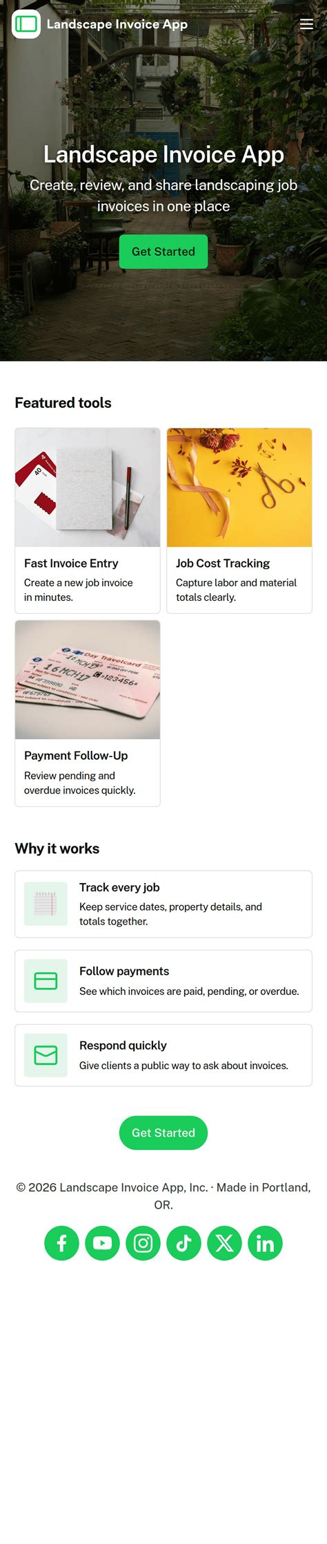 Landscape Invoice App