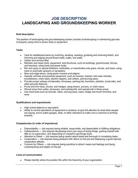 Landscape Jobs Description