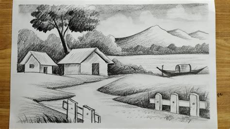 Landscape Paintings Pencil Shading