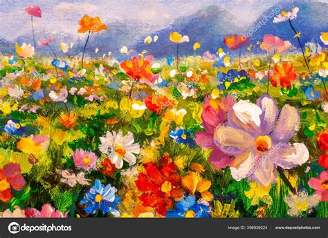 Landscape Paintings With Flowers