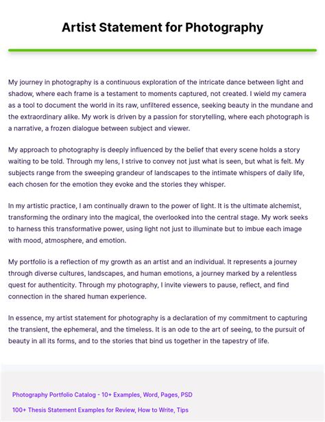Landscape Photography Artist Statement