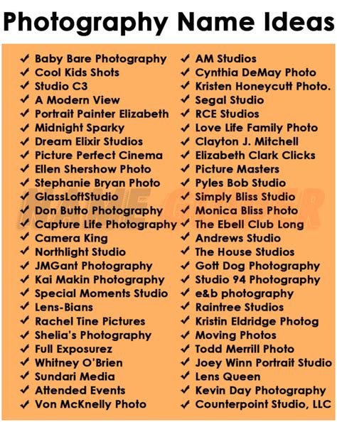 Landscape Photography Name Ideas