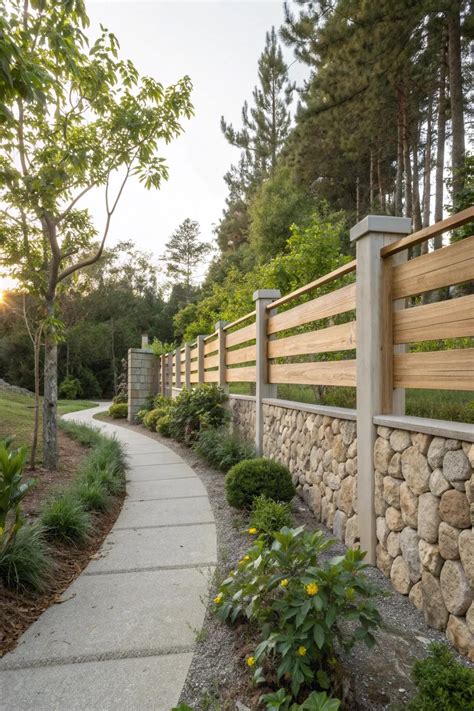 Landscape Timber Fence Design