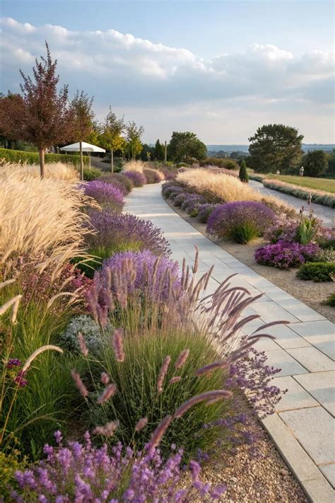 Landscaping With Lavender And Grasses