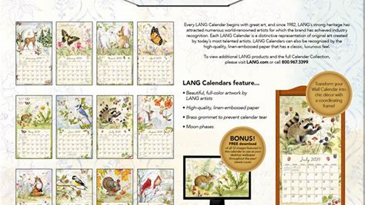 Lang Field Guide 2025 Wall Calendar 2025