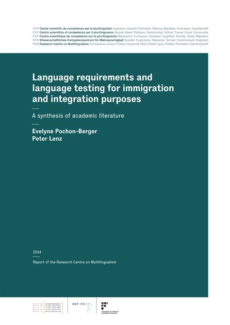Language and Integration Requirements