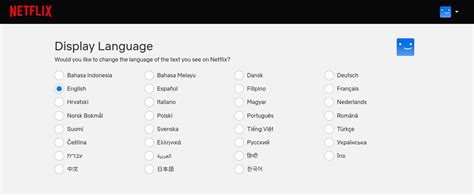 Language and subtitles Netflix
