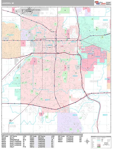 Lansing Zip Codes Map Zip Code Map