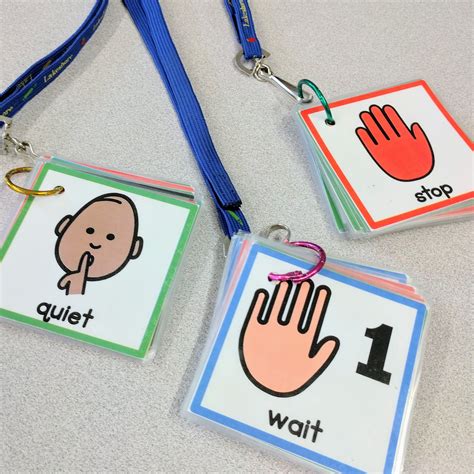 Lanyard Free Printable Visual Cue Cards For Autism