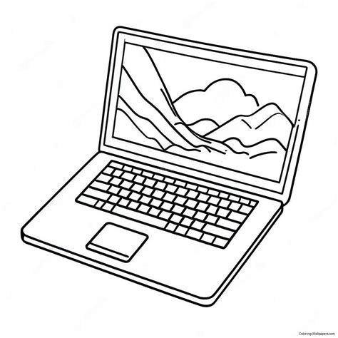 Laptop Coloring Page