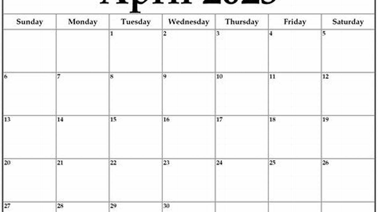 Large Printable April 2025 Calendar Google Chrome