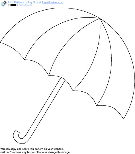 Large Printable Umbrella Template