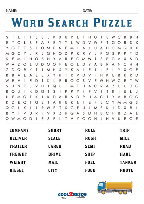 Large Printable Word Search