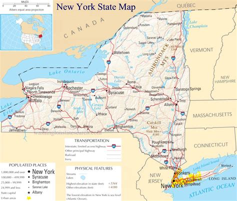 Detailed Map Of New York State Kaleb Watson