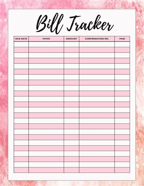 Monthly Bill Tracker Annual Bill Tracker Bill Payment Log Etsy