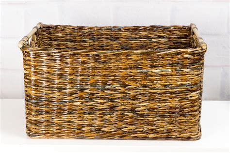 Sorbus Twill Storage Large Rectangular Fabric Collapsible Basket Organizer with Carry Handles