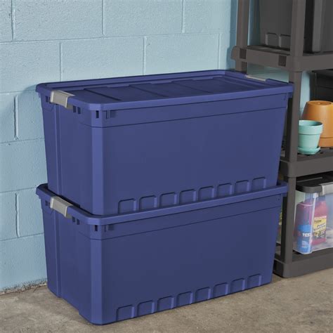 Hefty MATTE Black Storage Bins, 100 Qt. XL Stackable Bin with Latch, Clear