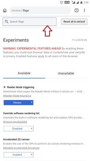 Latest Android Chrome Flags in 2022