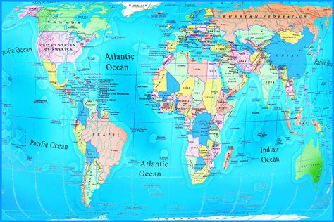 World Political Map (Pacific Centred) Hema, Buy Hema World Map