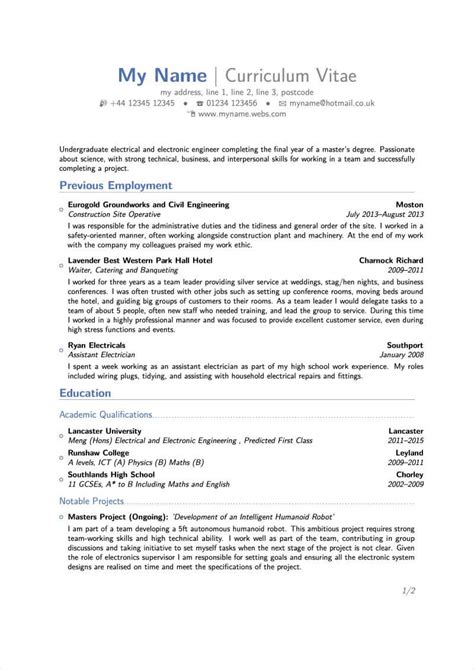 Latex Template Cv Academic