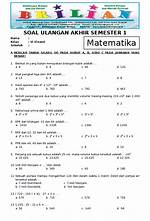 Latihan Soal-soal Matematika Kelas 7 Semester 1