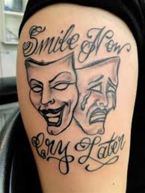Laugh now cry later tattoo Desenho tatuagem, Tatuagem